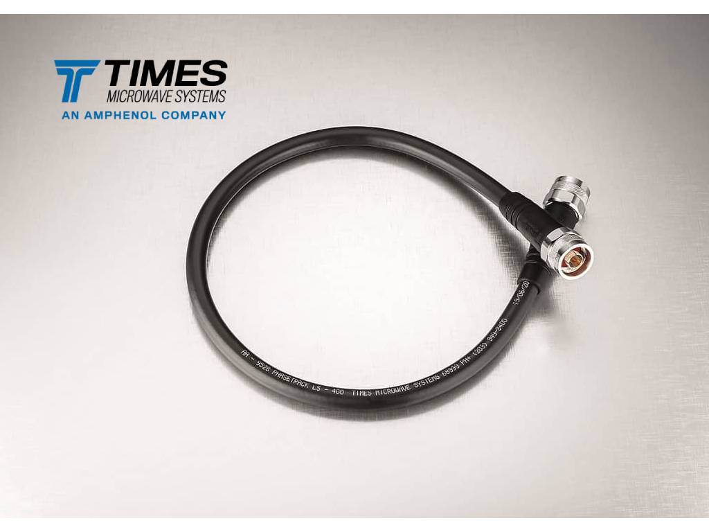 PhaseTrack Low-Smoke Zero-Halogen phase-stable coax assembly featuring a proprietary fluorocarbon dielectric, TF4®