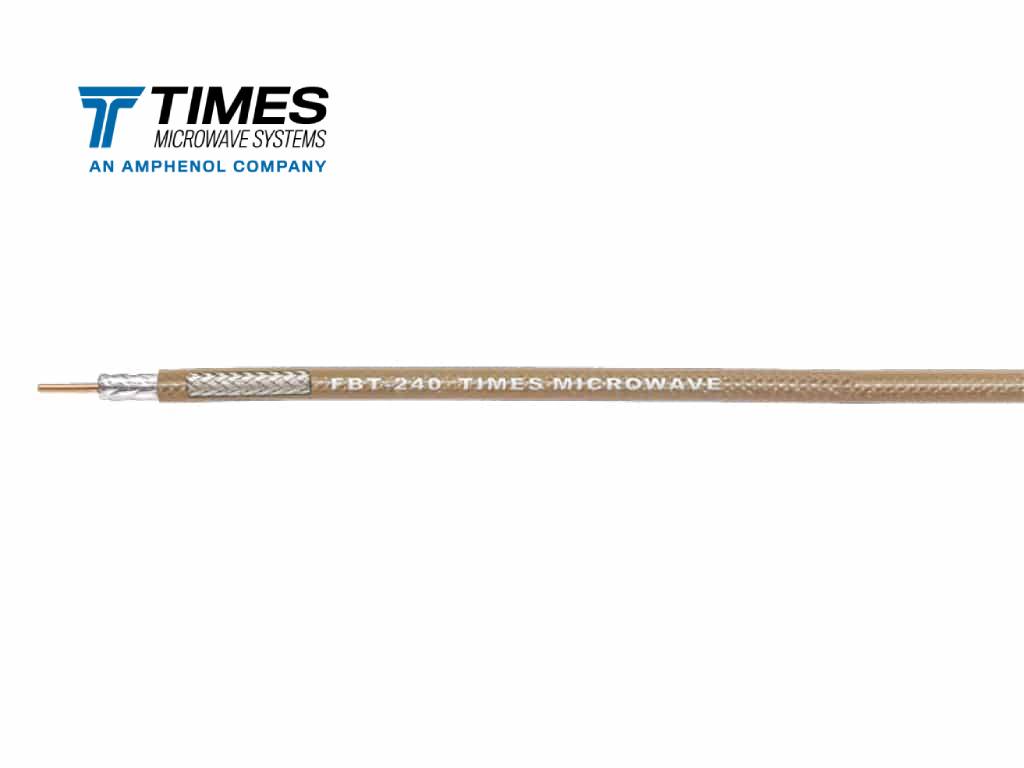 Flexible FBT-240 high-power, coaxial cable designed for semiconductor manufacturing, radars, lasers, and other applications.