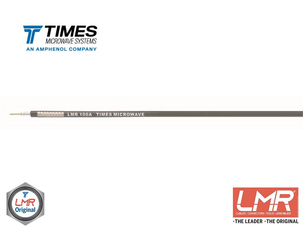 50 Ohm LMR-100-PUR coax cable with UV and abrasion-resistance, flexible, polyurethane jacket.