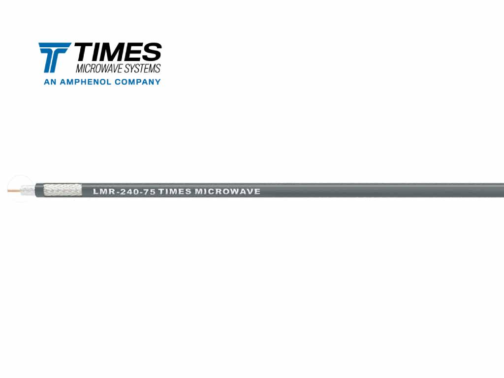 75 Ohms standard UV Resistant Polyethylene jacketed LMR-240-75 cable designed for 20-year service outdoor use.