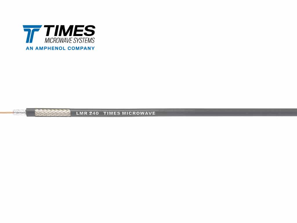 50 Ohms LMR-240 coax cable with UV and weather-resistant jacket. Great for antenna feeder jumper assemblies.