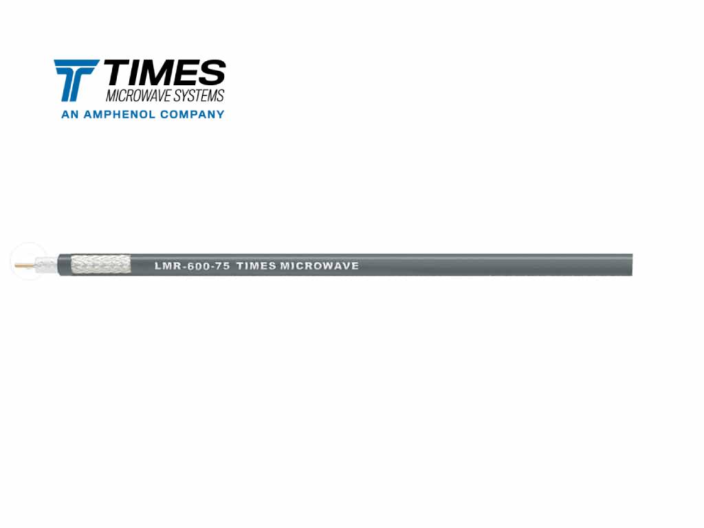 UV Resistant Polyethylene jacketed LMR-600-75 cable designed for 20-year service outdoor use.