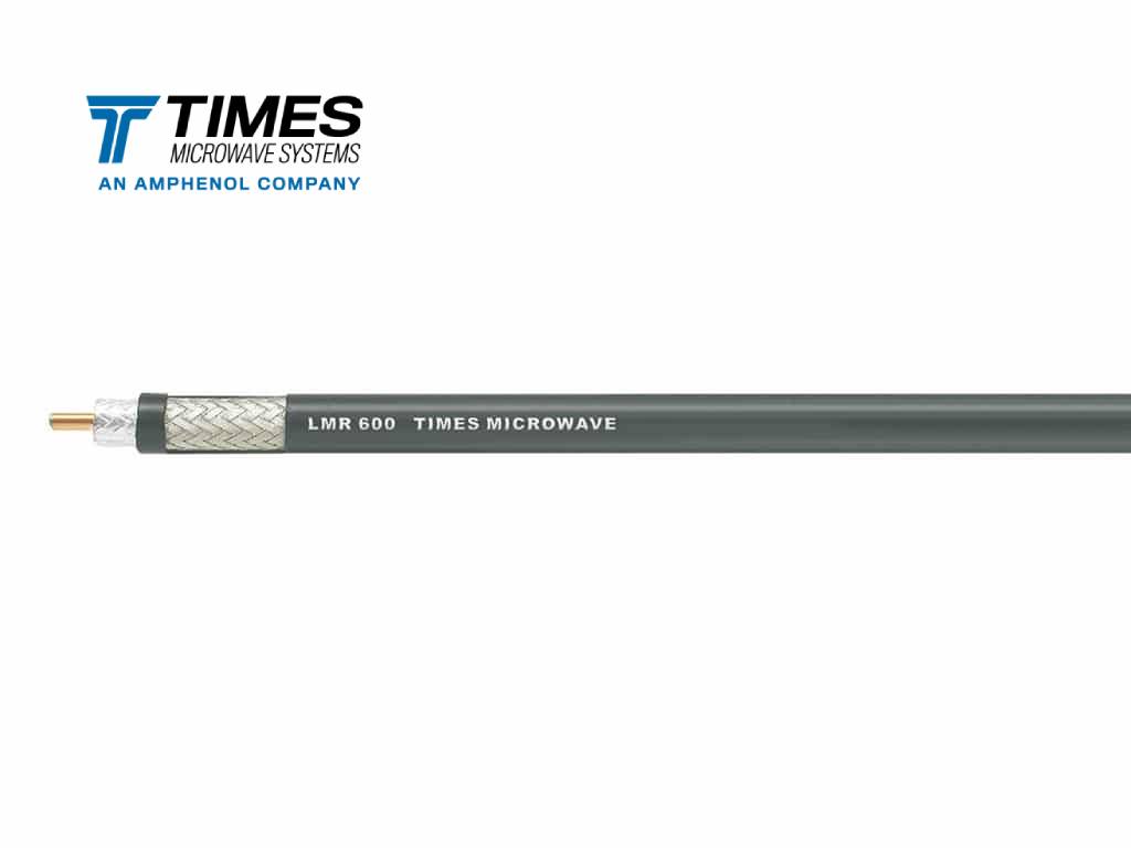 50 Ohms LMR-600-FR coax cable with non-halogen (non-toxic), low smoke, fire retardant jacket. Great for in-building runs.