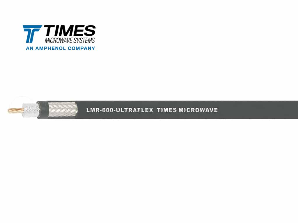 50 Ohms LMR-600-UF coax cable with a stranded center conductor and rubber jacket.