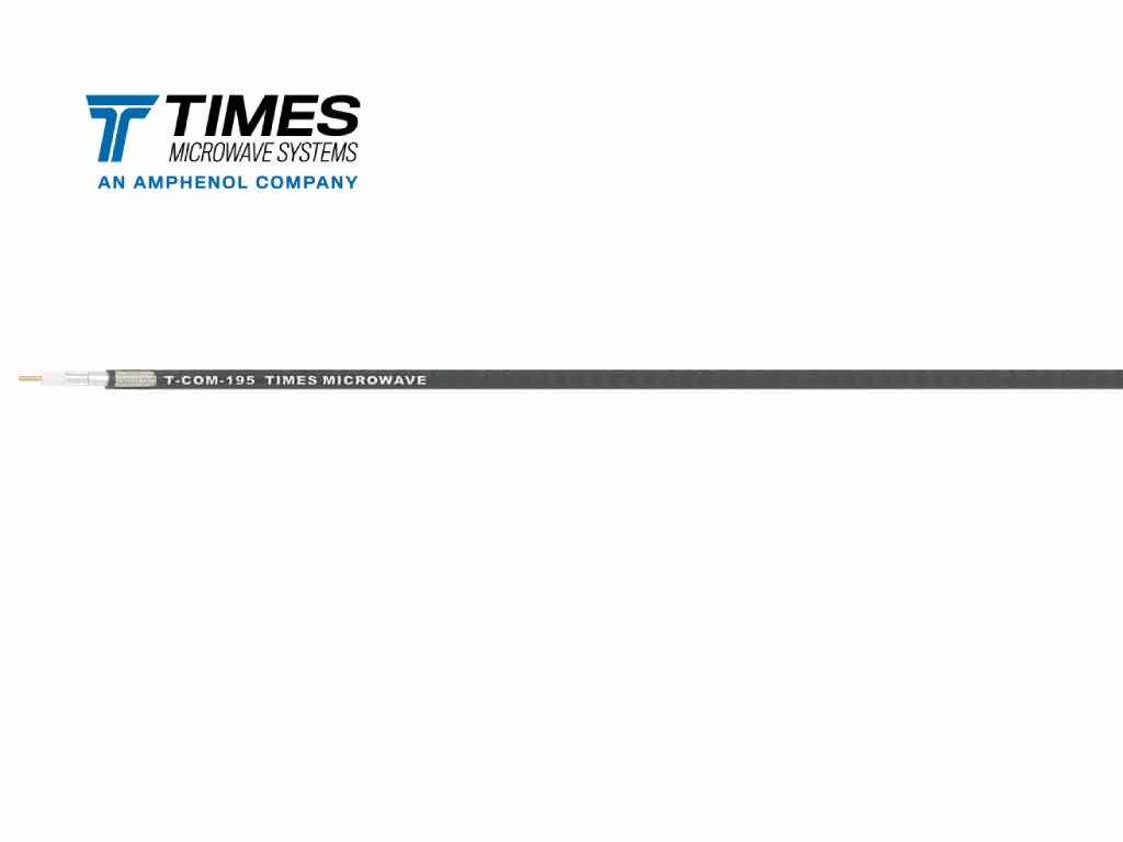 Low-loss TCOM-195 coaxial cables featuring a multi-layer shield to deliver a low PIM option and a black polyethylene jacket.
