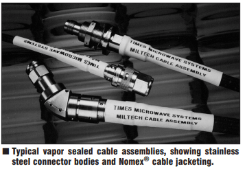 Typical microwave and RF cable assemblies