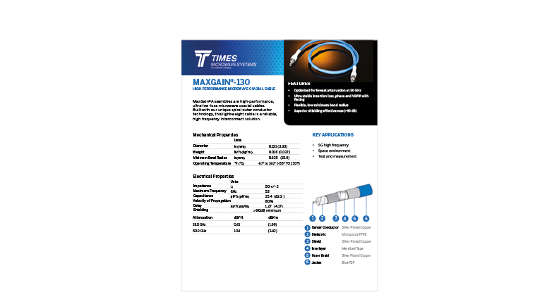 MaxGain Family Coax Cables Assemblies Brochure