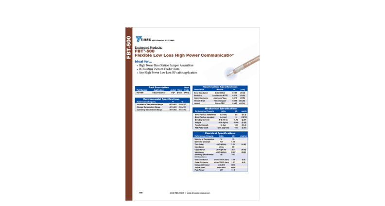 FBT-500 Coax Cable Datasheet