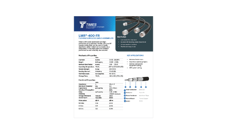 LMR-400 FR Coax Cables Datasheet