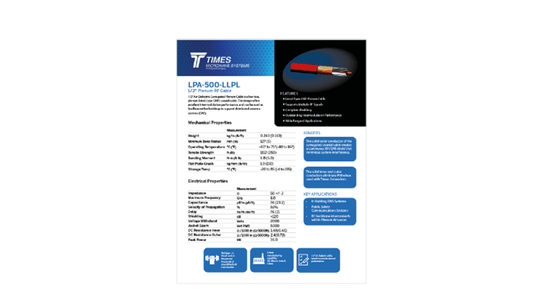 LPA-500-LLPL Coax Cables Assemblies Datasheet