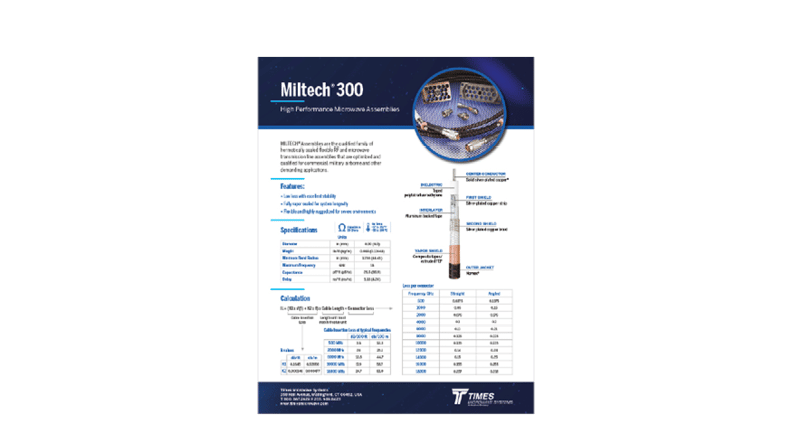 MilTech 300 Coax Cables Assemblies Datasheet