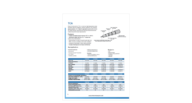 TCA Coax Cables Datasheet